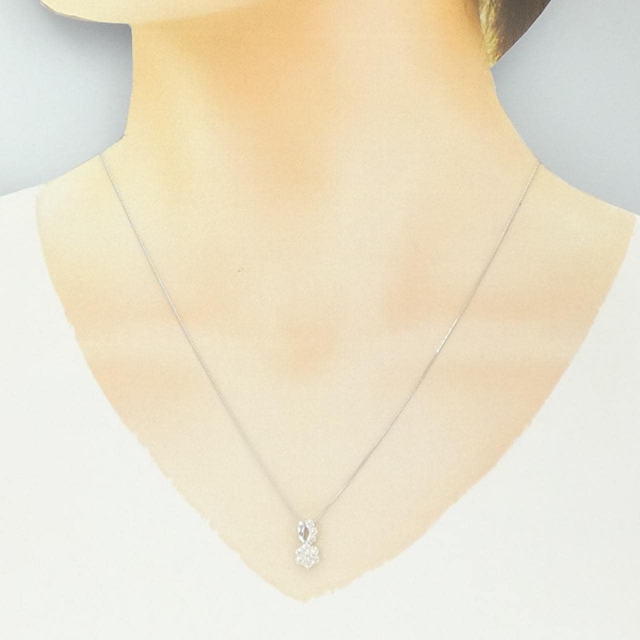 K18WG ダイヤモンド ネックレス 0.40CT