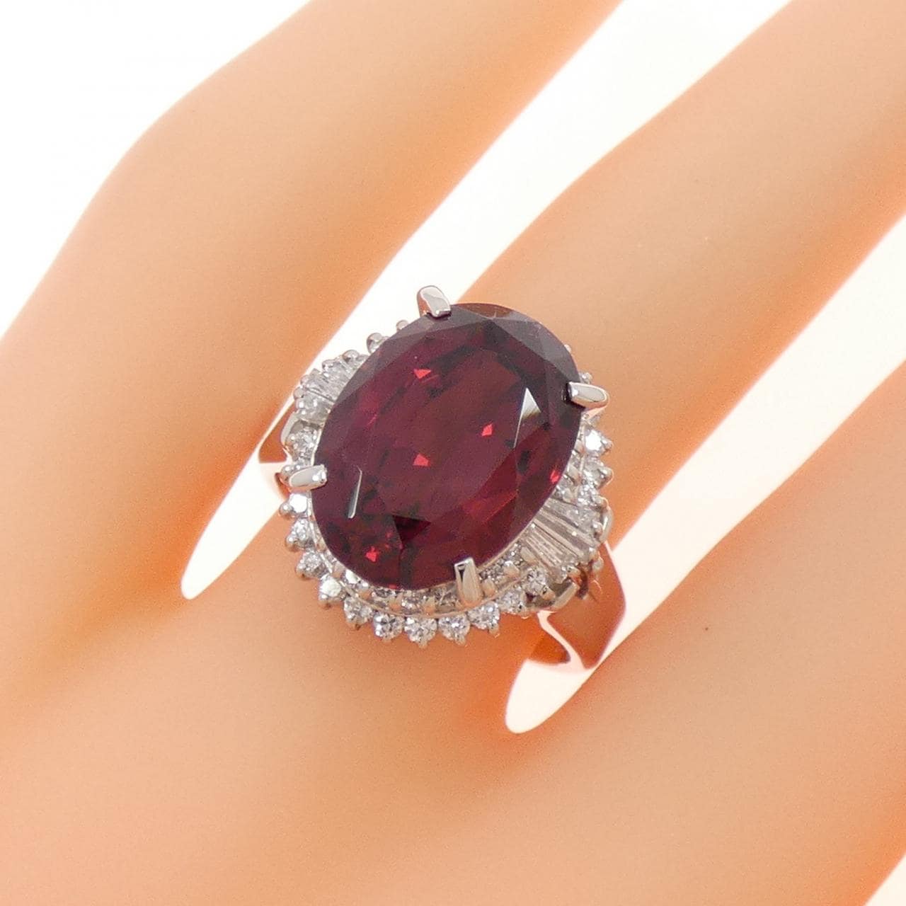 PT900 ガーネット リング 6.94CT