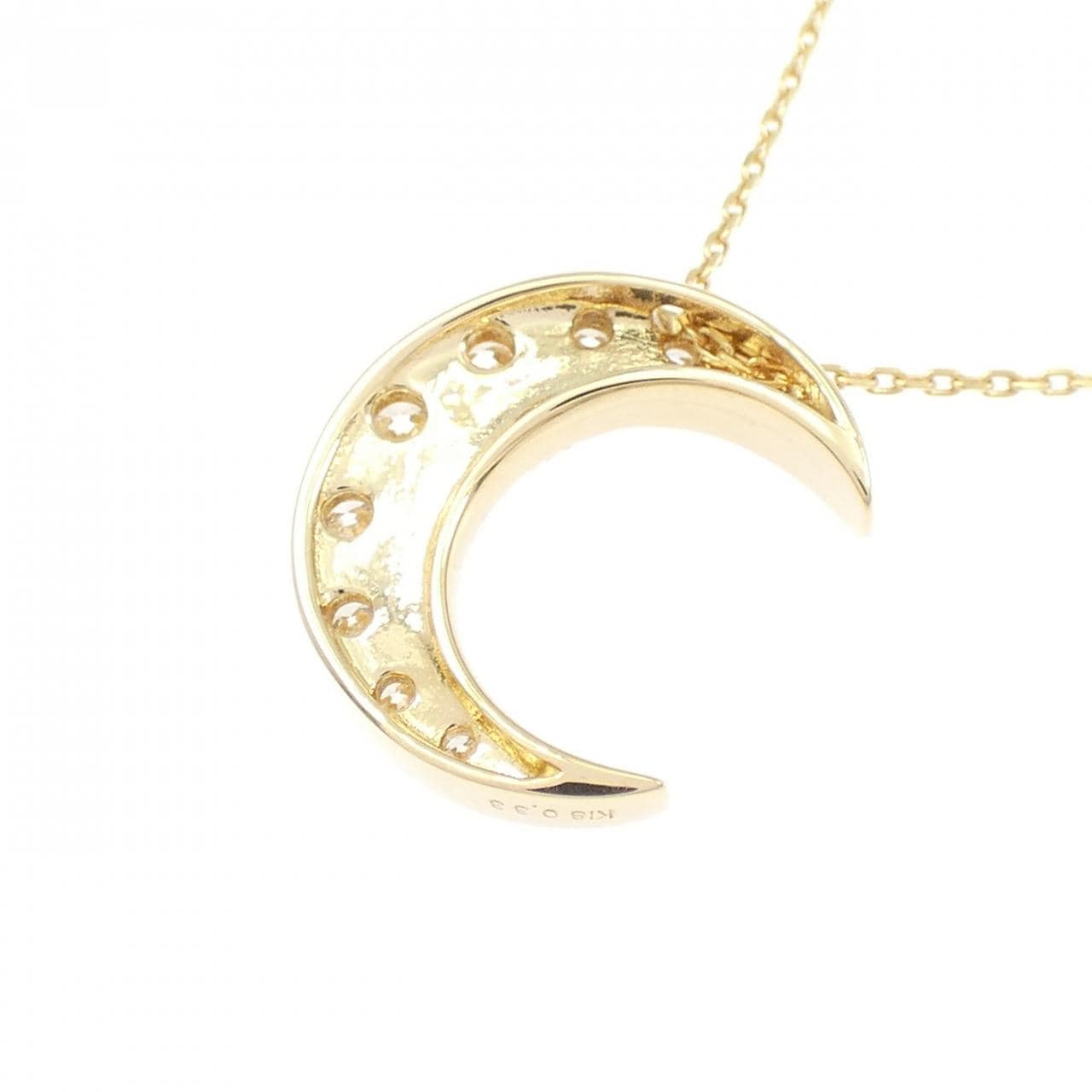 K18YG ムーン ダイヤモンド ネックレス 0.33CT