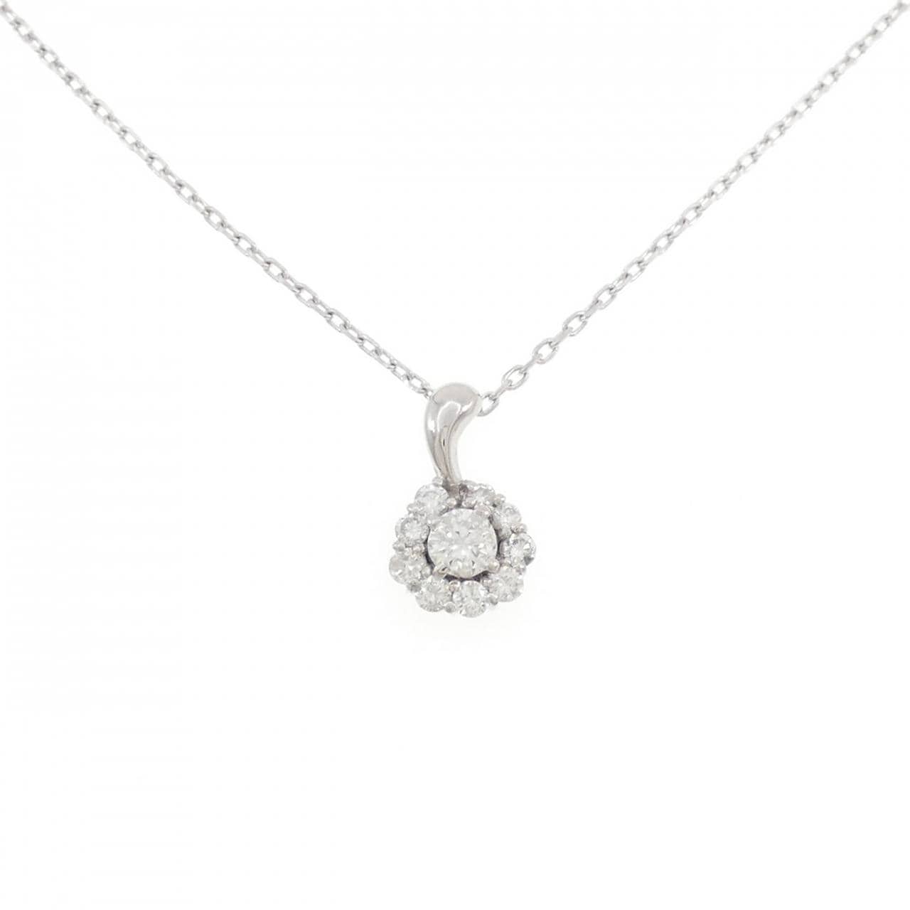 PT900/PT850 フラワー ダイヤモンド ネックレス 0.50CT