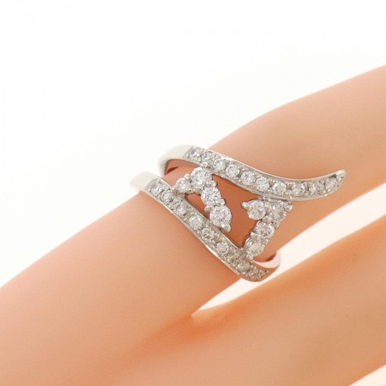 PT900 ダイヤモンド  ピンキーリング 0.42CT
