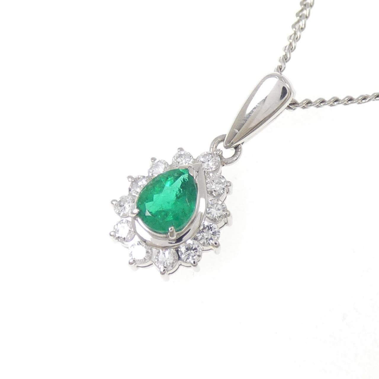 PT900/PT850 エメラルド ネックレス 0.31CT