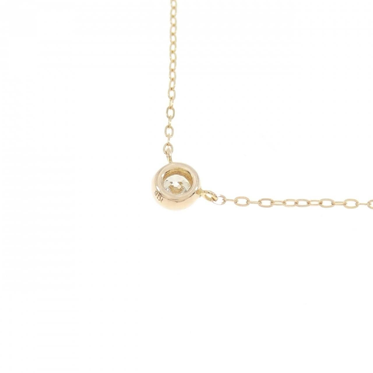 K18PG ソリティア ダイヤモンド ネックレス 0.11CT