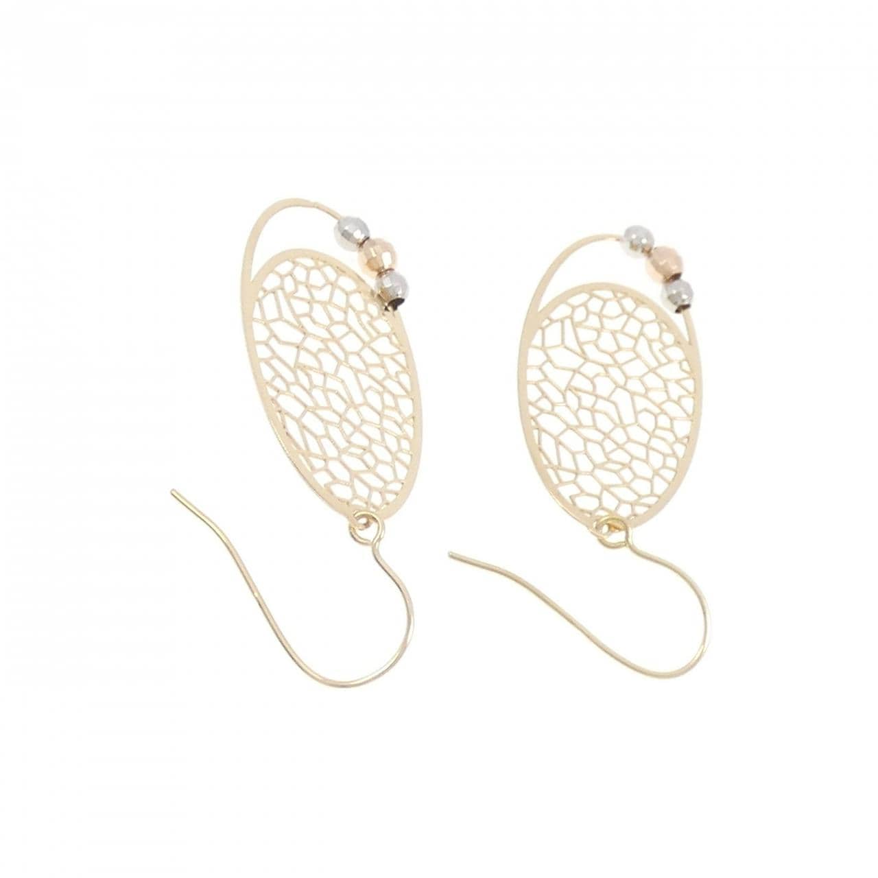 K18スリーカラー ピアス