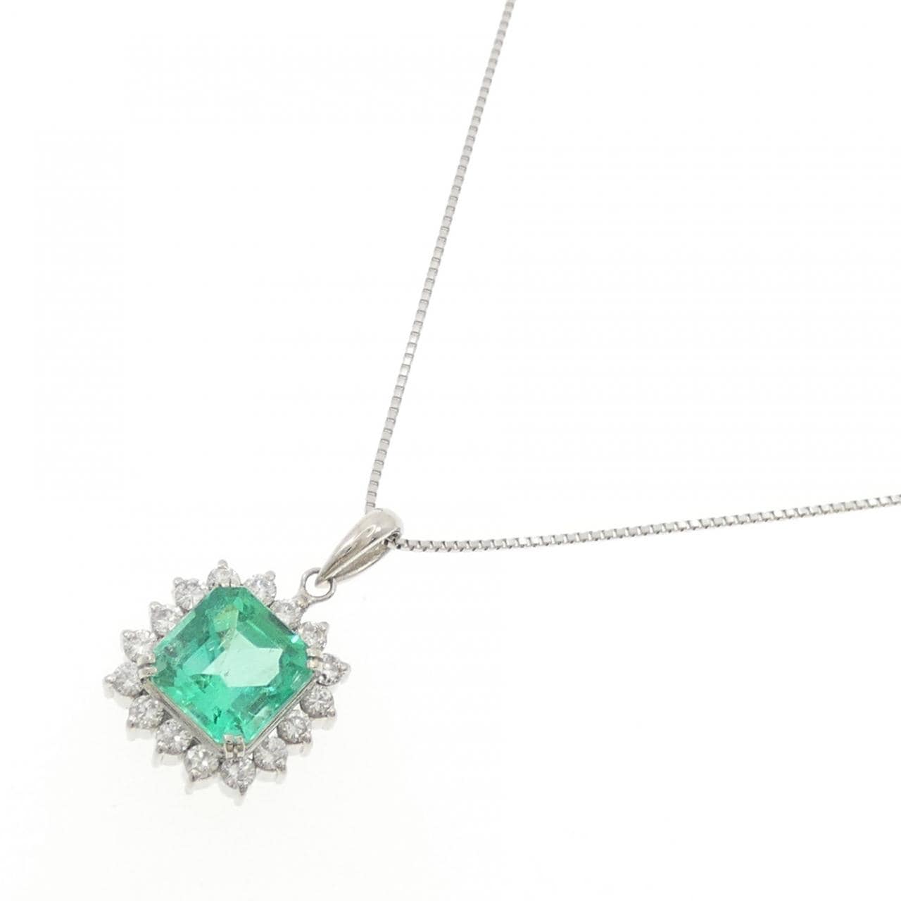 PT900/PT850 エメラルド ネックレス 2.10CT