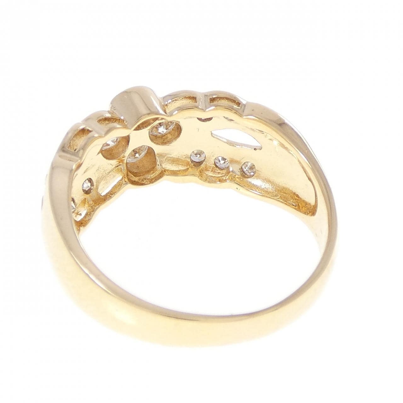 K18YG フラワー ダイヤモンド リング 0.70CT