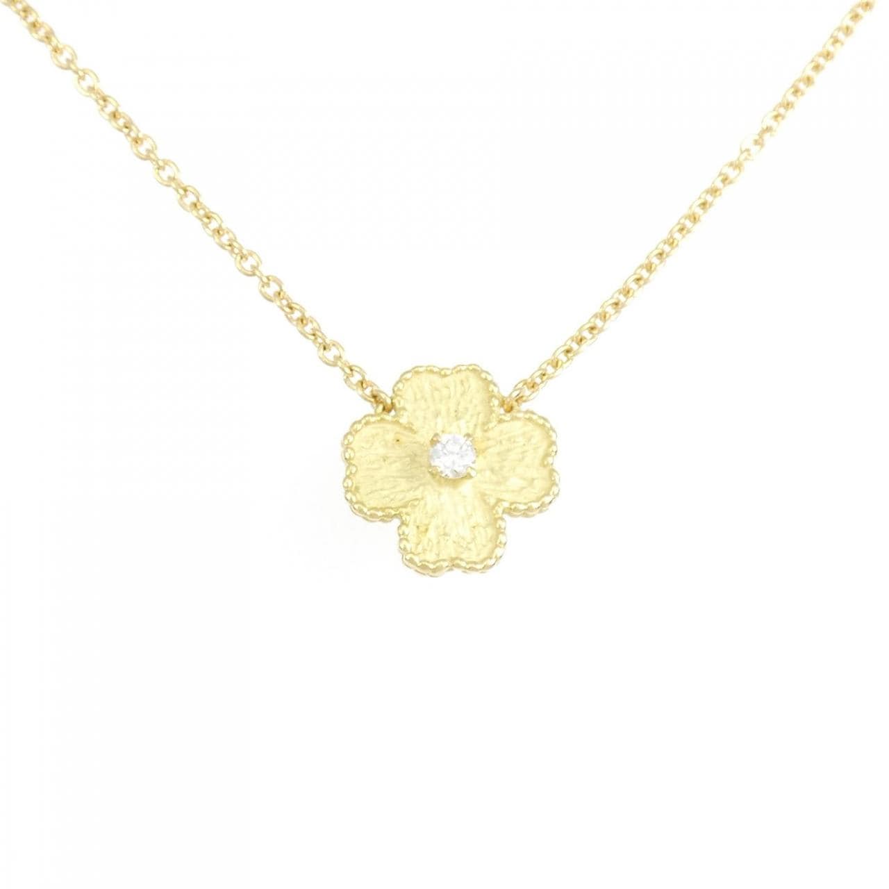 K18YG flower Diamond necklace 0.09CT