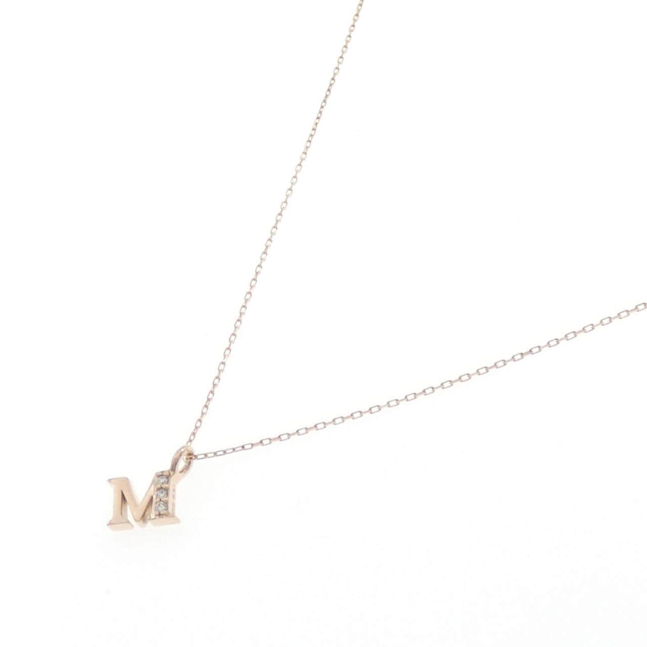K10PG イニシャルM ダイヤモンド ネックレス 0.01CT