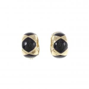 K18YG onyx earrings