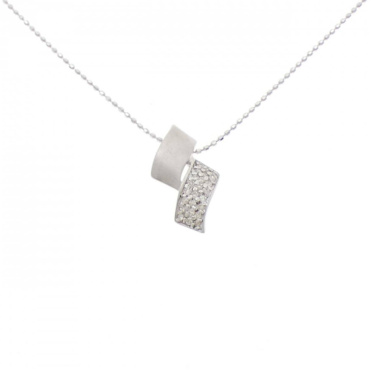 K18WG ダイヤモンド ネックレス 0.10CT