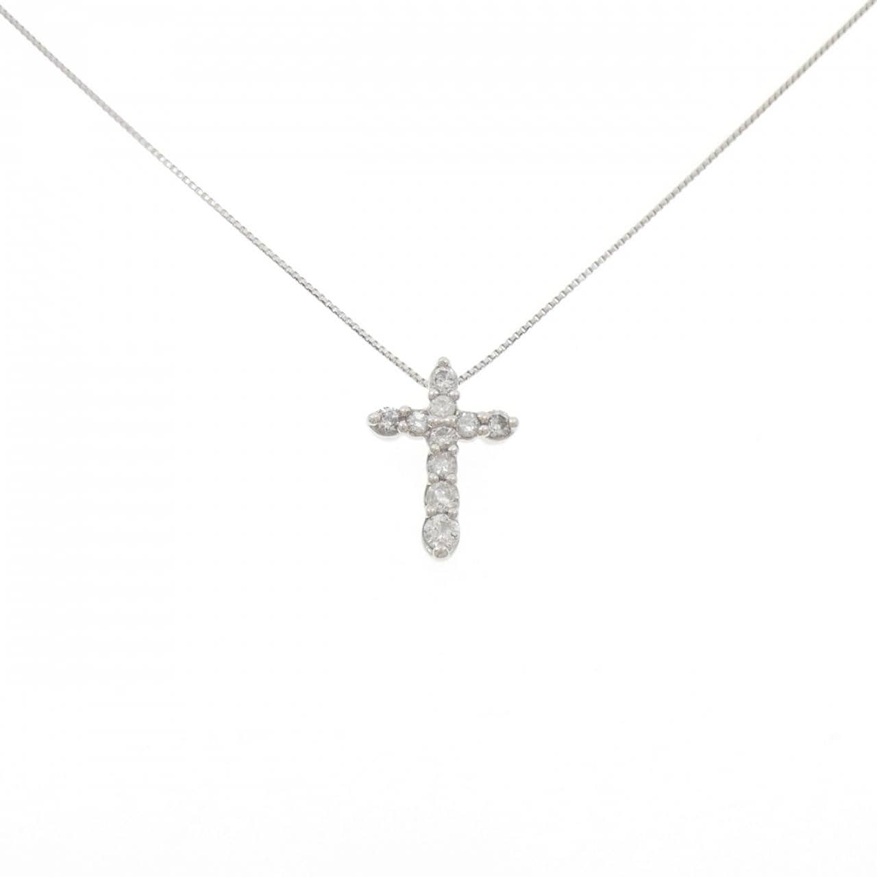 PT900/PT850 クロス ダイヤモンド ネックレス 0.3CT