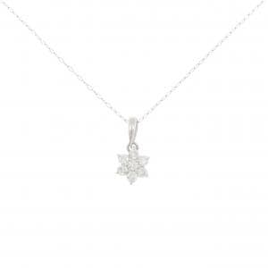 PT900/PT850 フラワー ダイヤモンド ネックレス 0.30CT
