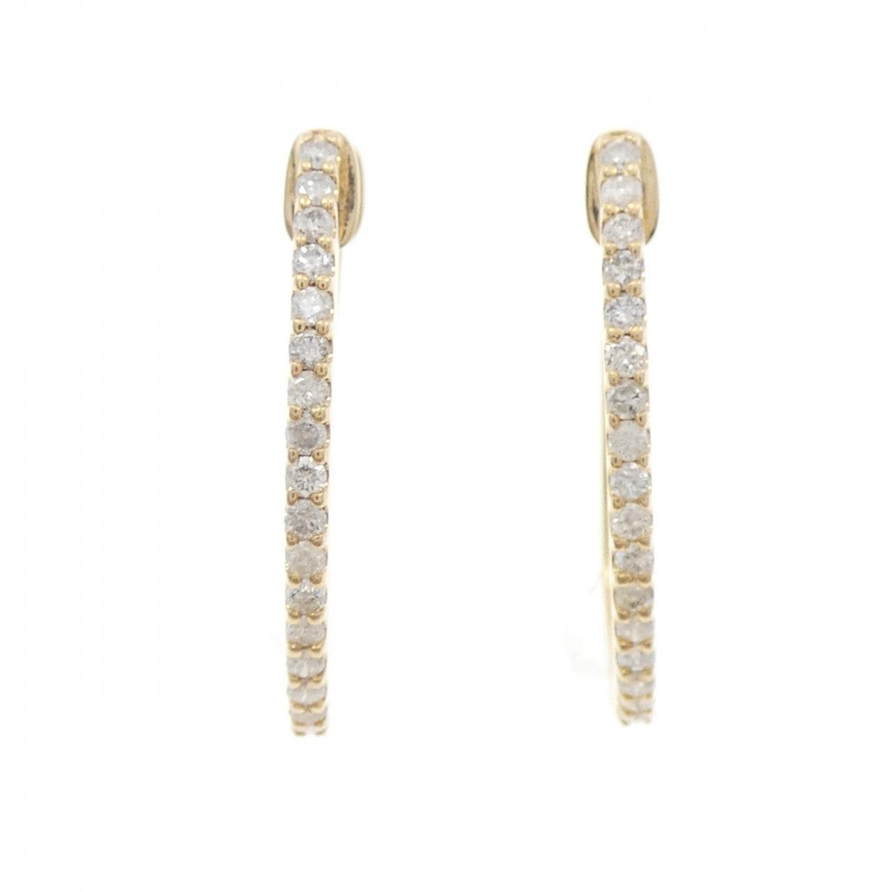 K18YG ダイヤモンド フープ ピアス 0.30CT