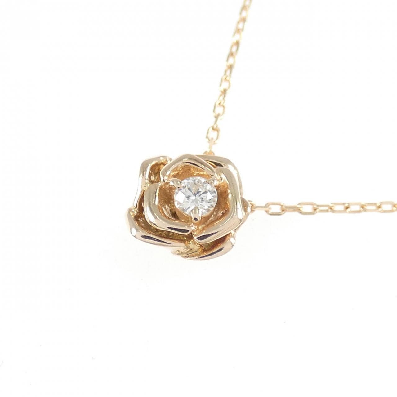 K10PG ローズ ダイヤモンド ネックレス 0.05CT