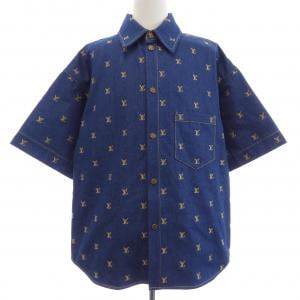 ルイヴィトン LOUIS VUITTON エンブロイダードシグネチャーショートスリーブデニムシャツ HQS90WJX1 S／Sシャツ