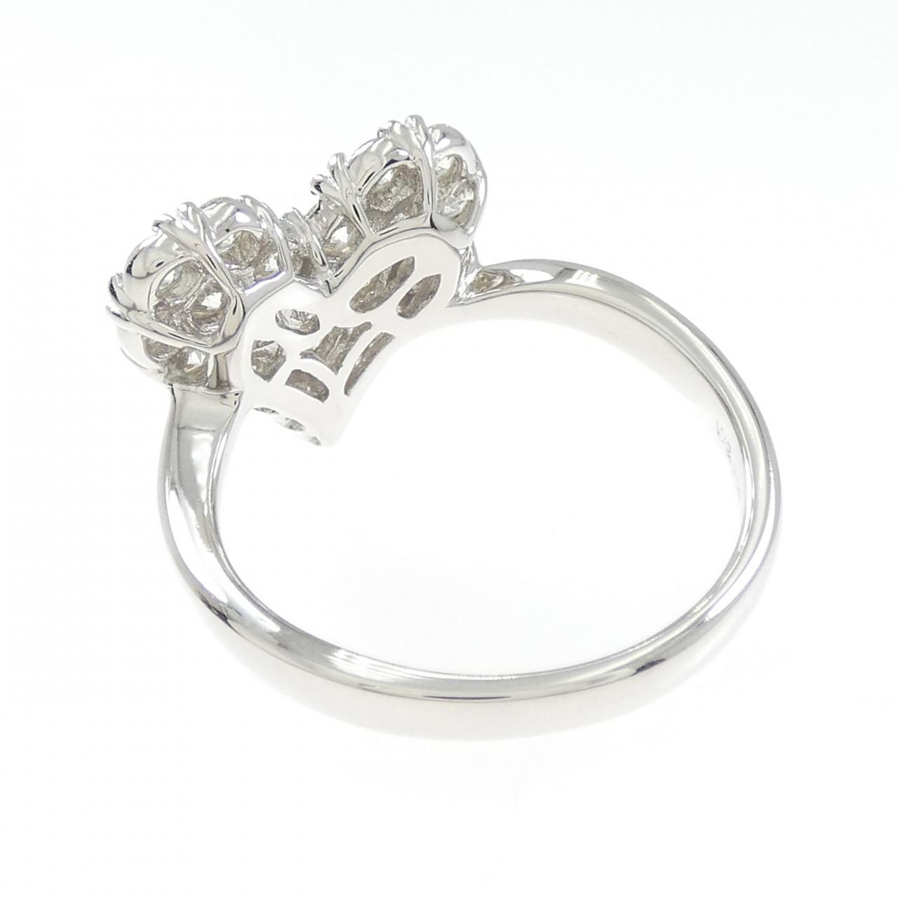 K18WG ハート パヴェ ダイヤモンド リング 1.00CT