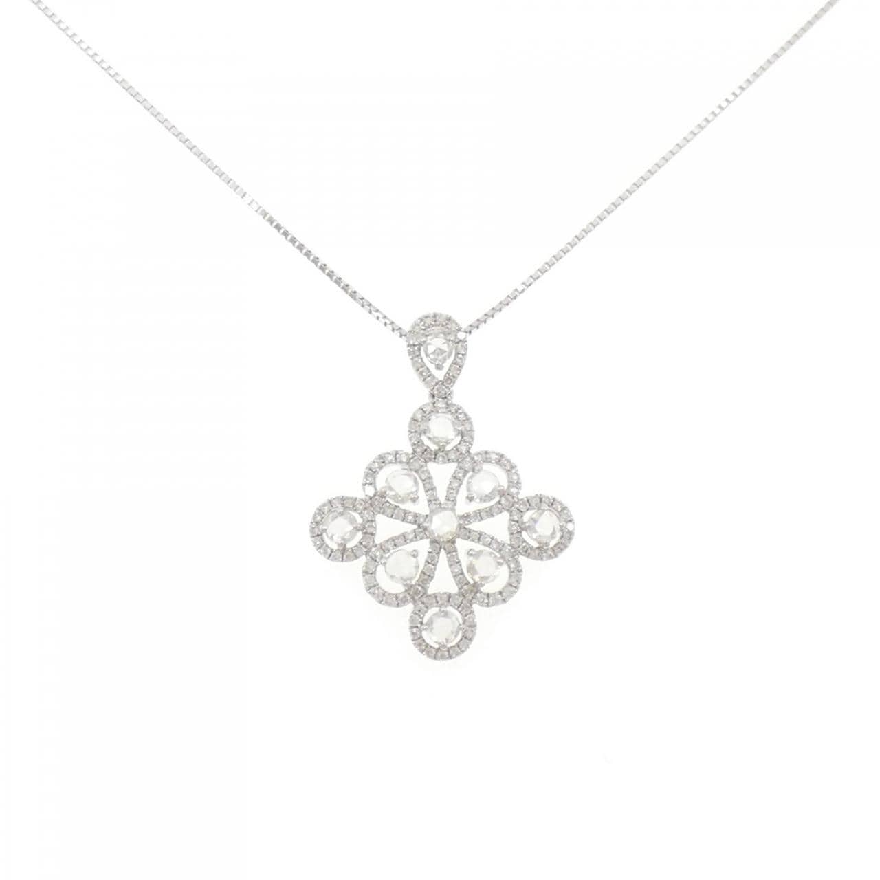 K18WG ダイヤモンド ネックレス 0.92CT