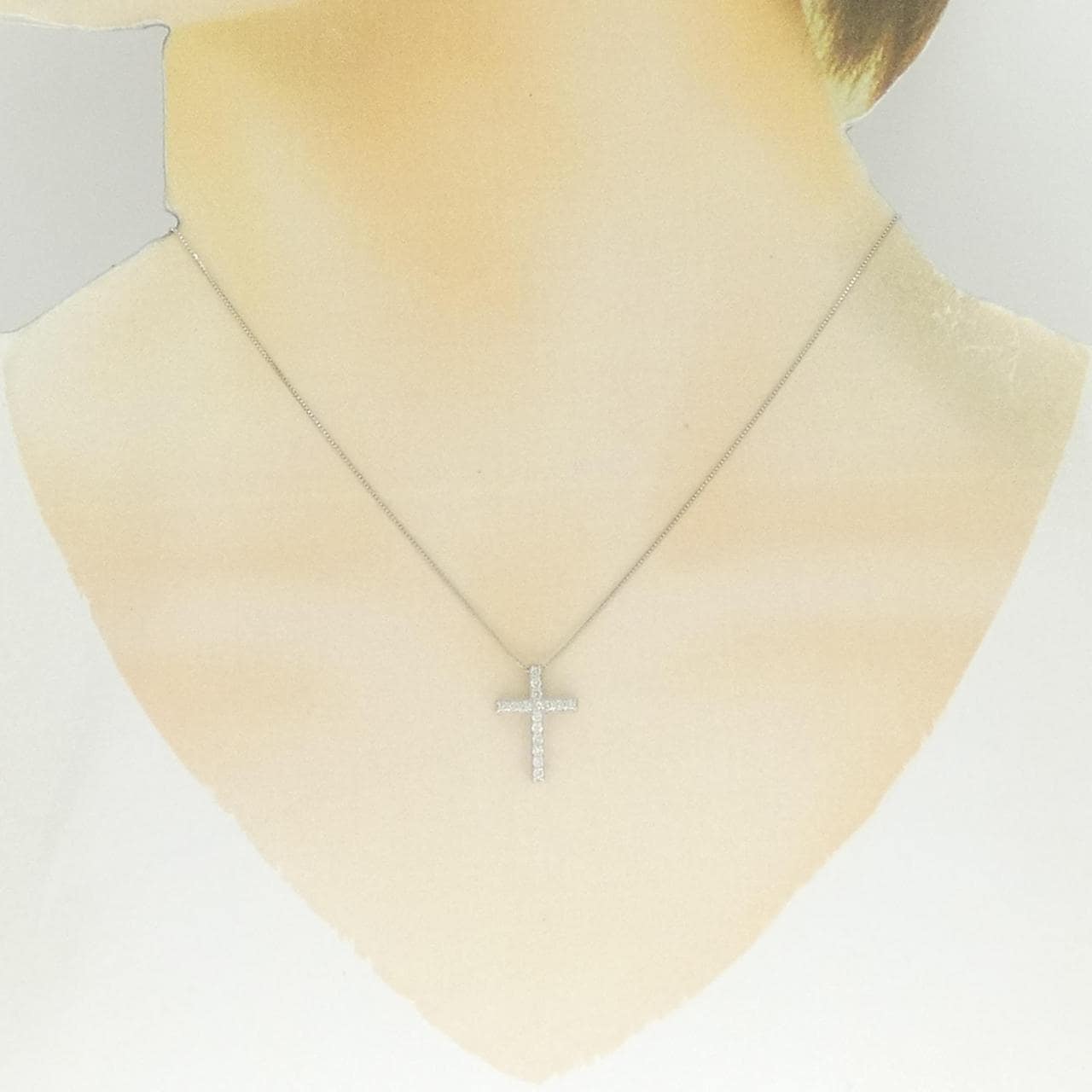 PT900/PT850 クロス ダイヤモンド ネックレス 0.25CT