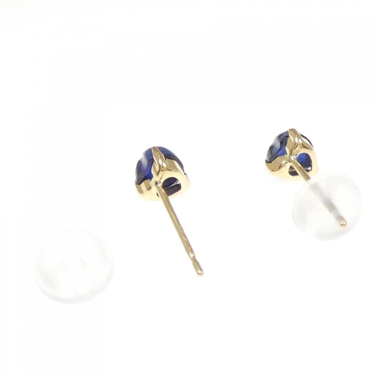 【新品】K18YG ハート サファイヤ ピアス 0.92CT