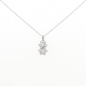 PT900/PT850 フラワー ダイヤモンド ネックレス 0.93CT