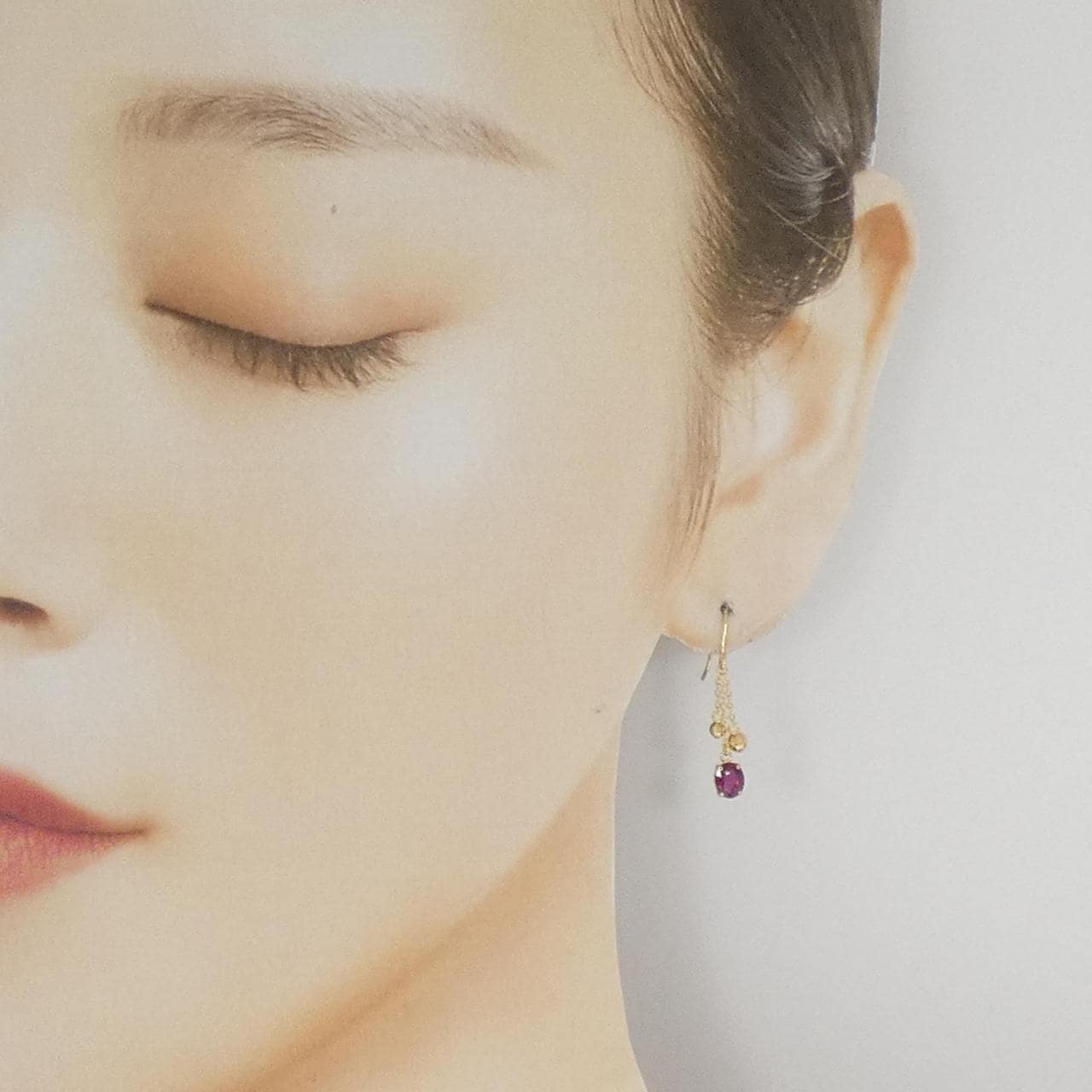 K18YG ルビー ピアス 0.70CT