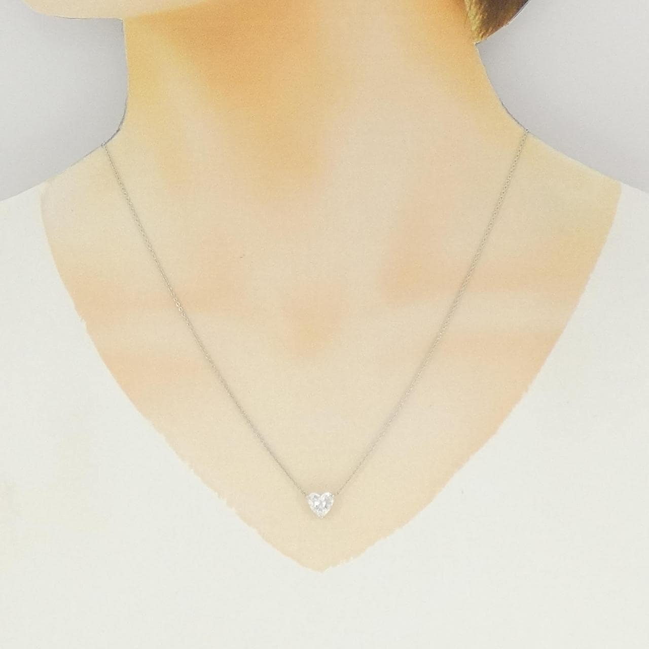 PT900/PT850 ダイヤモンド ネックレス 1.000CT F I1 ハートシェイプ