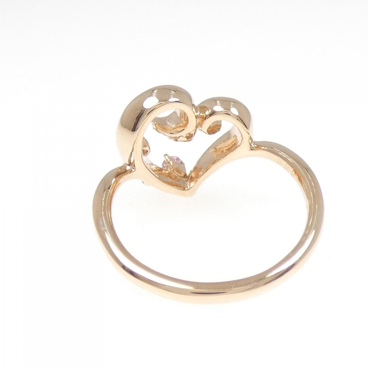 K10PG ハート サファイヤ リング 0.03CT