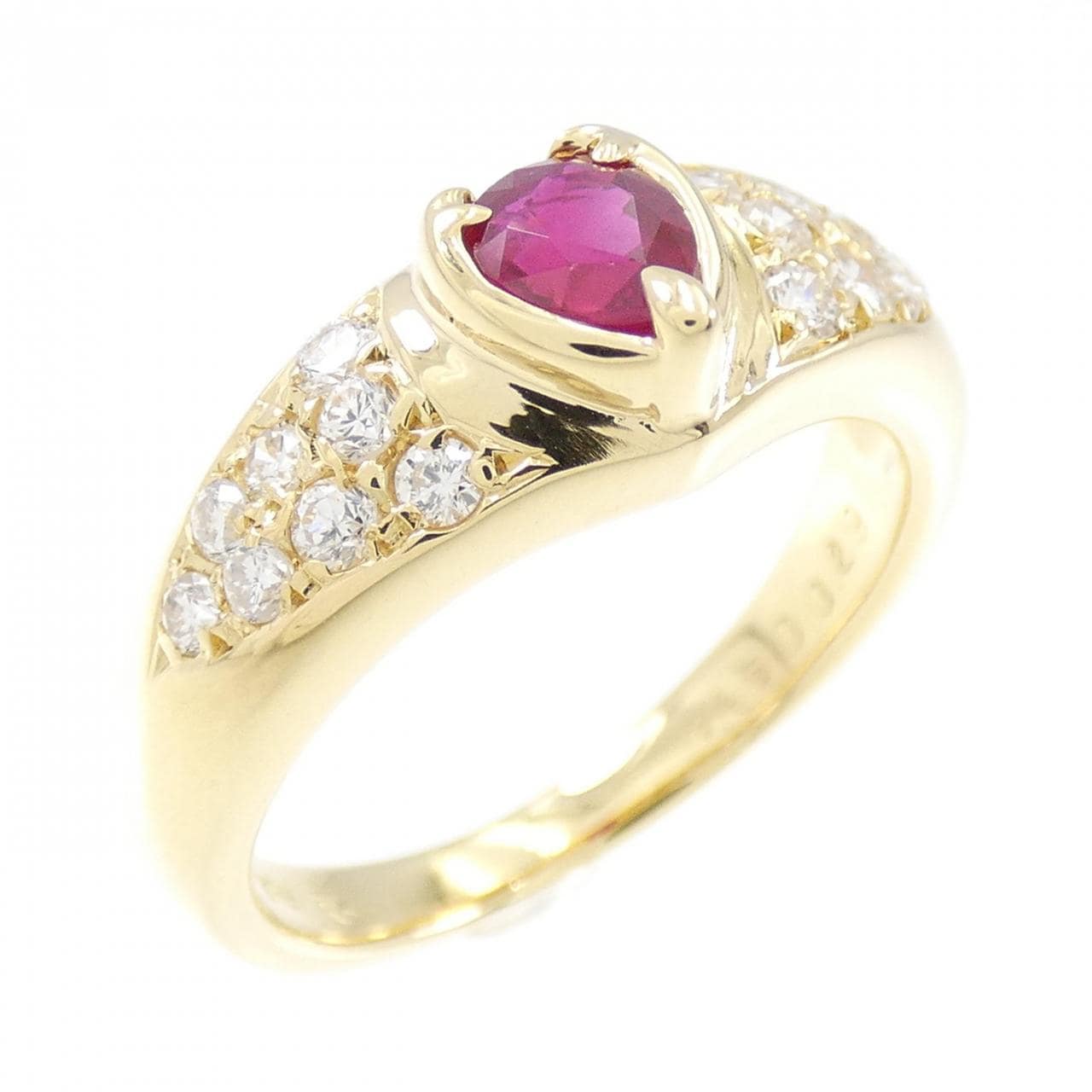 K18YG ruby ring 0.45CT