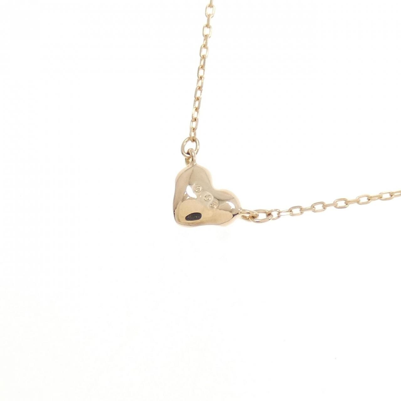 K18YG ハート ダイヤモンド ネックレス 0.03CT