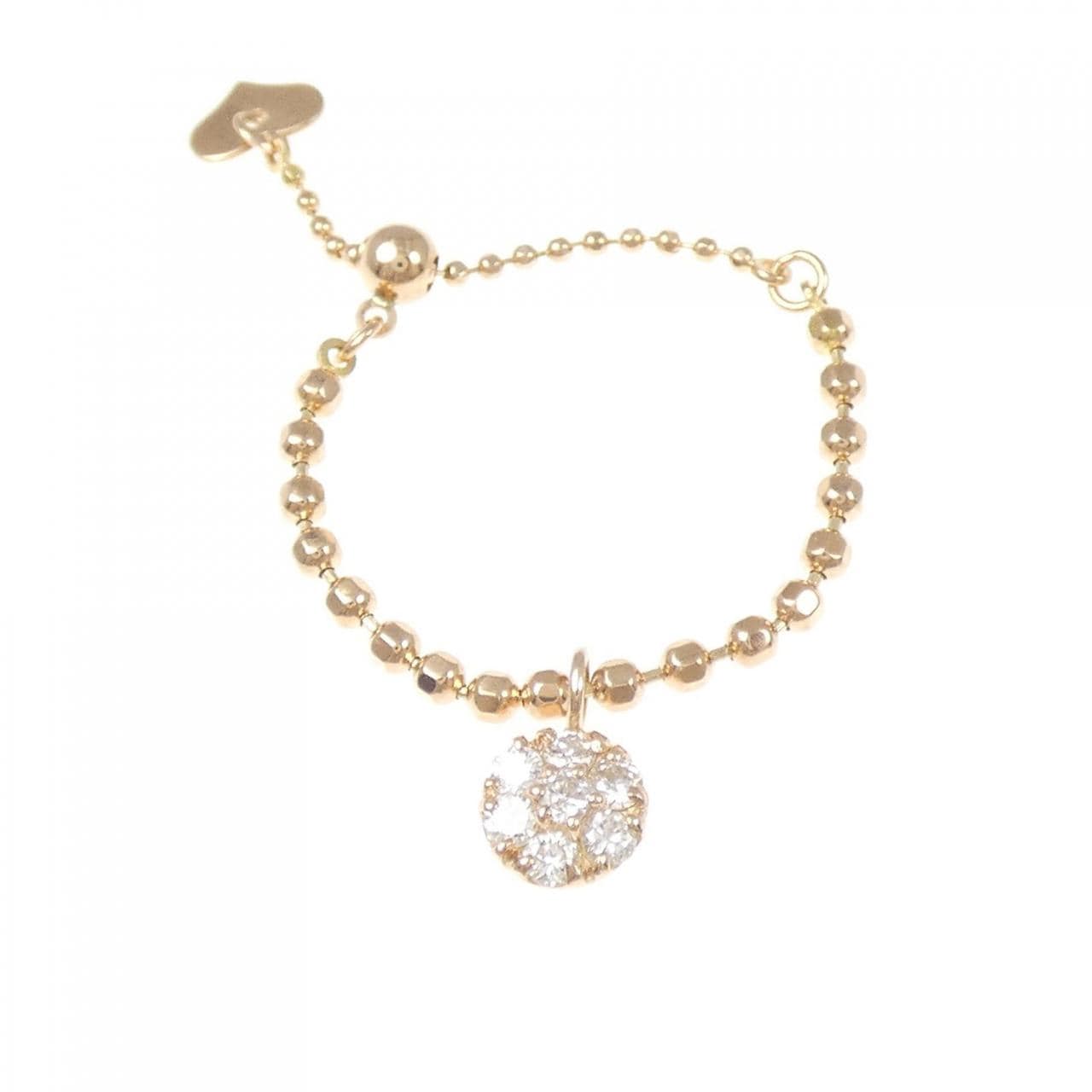 K18PG/K10PG フラワー ダイヤモンド リング 0.15CT