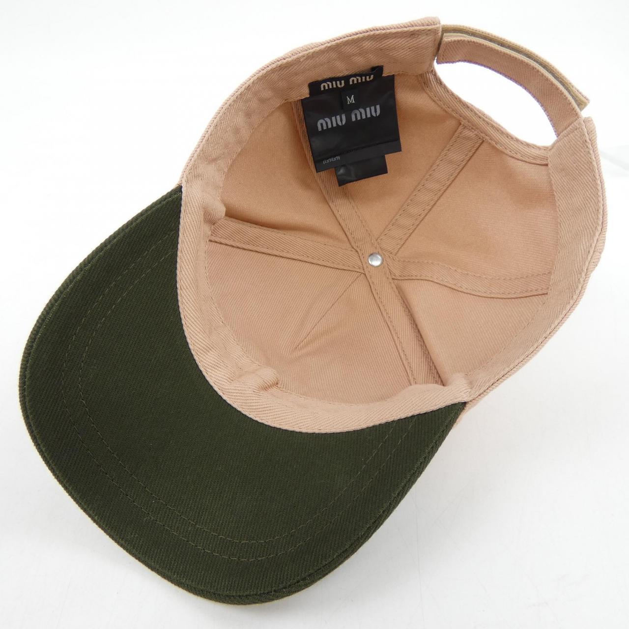 ミュウミュウ MIU MIU ドリルベースボール MIU MIU ロゴ 5HC179 2CQ1 キャップ