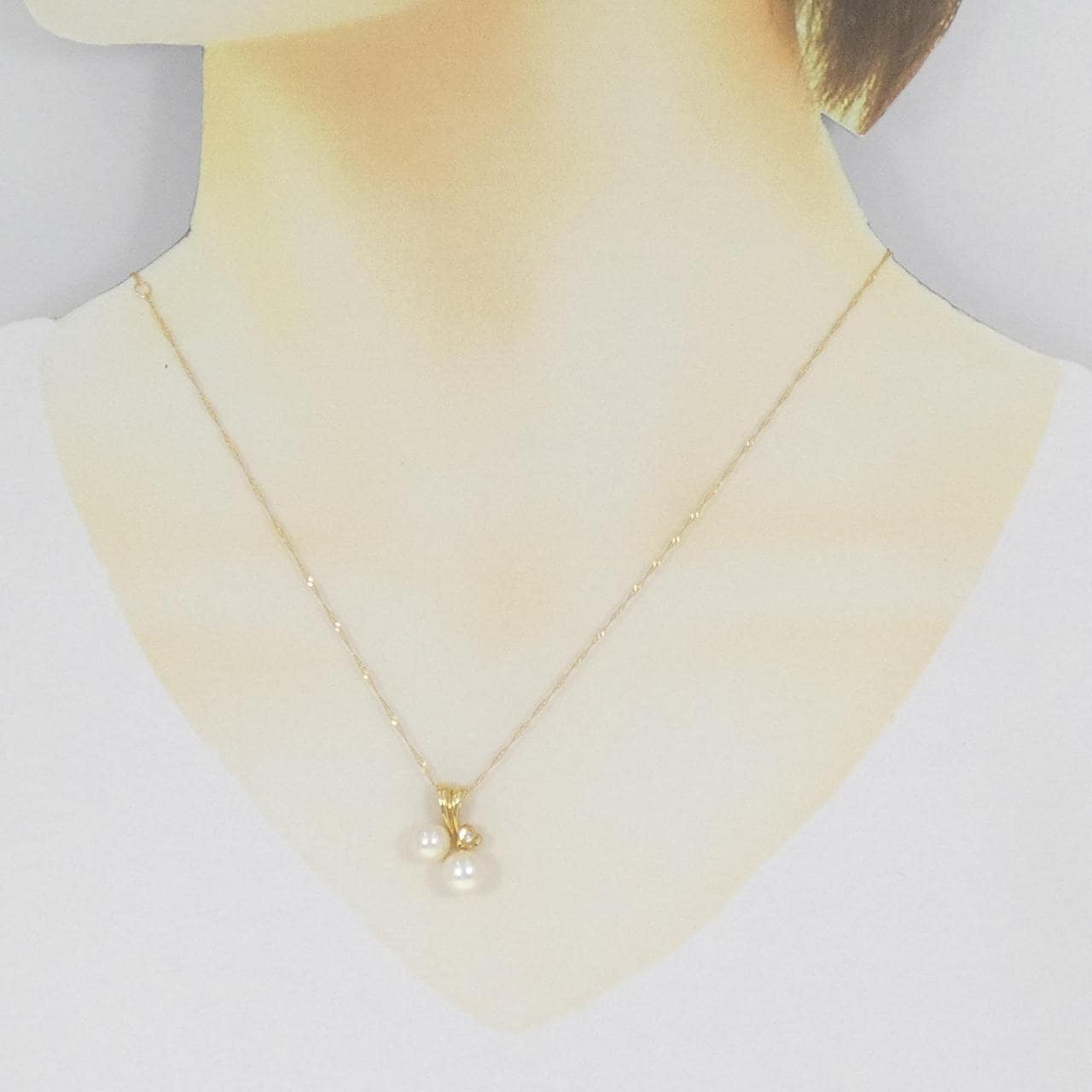 K18YG heart Akoya pearl necklace