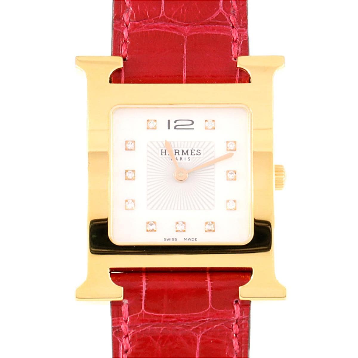 HERMES HH1.502 H Watch GP 11P Quartz