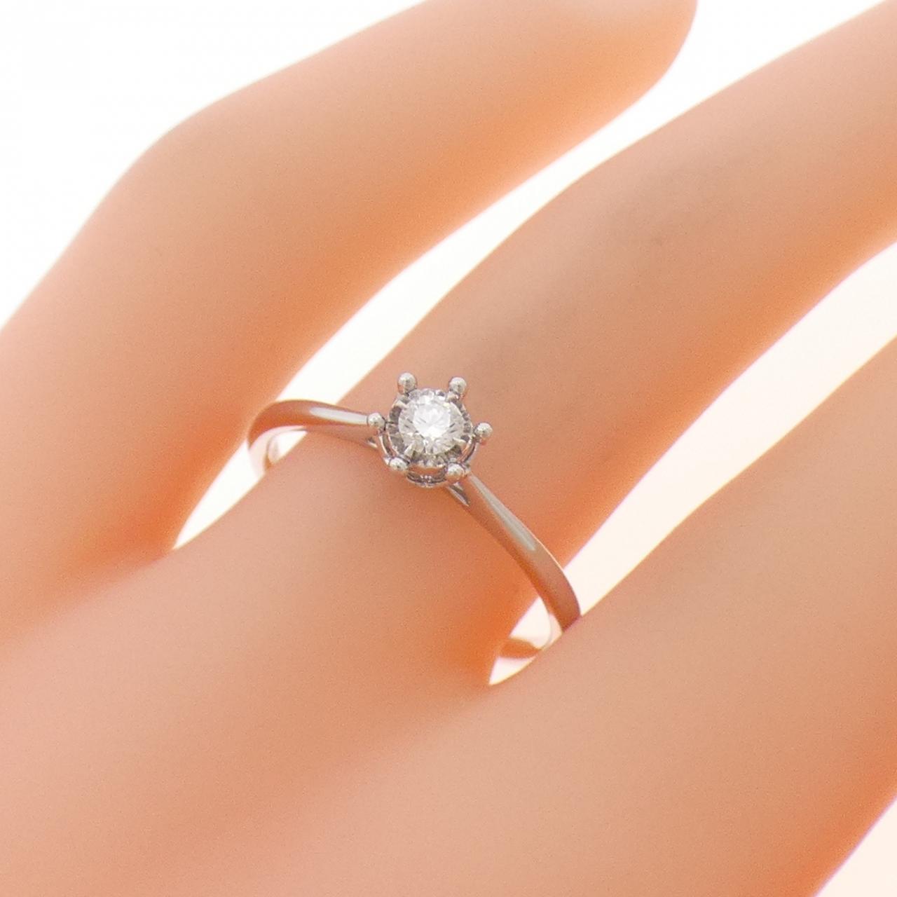 K18WG ソリティア ダイヤモンド リング 0.094CT