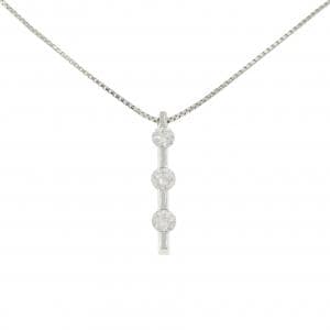 PT900/PT850 スリーストーン ダイヤモンド ネックレス 1.587CT