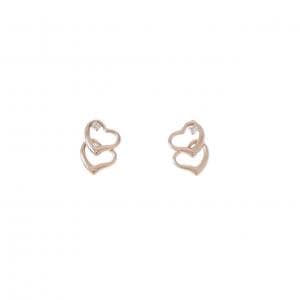 K18PG ハート ダイヤモンド ピアス 0.02CT