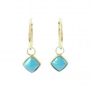 K18YG ターコイズ ピアス 3.00CT