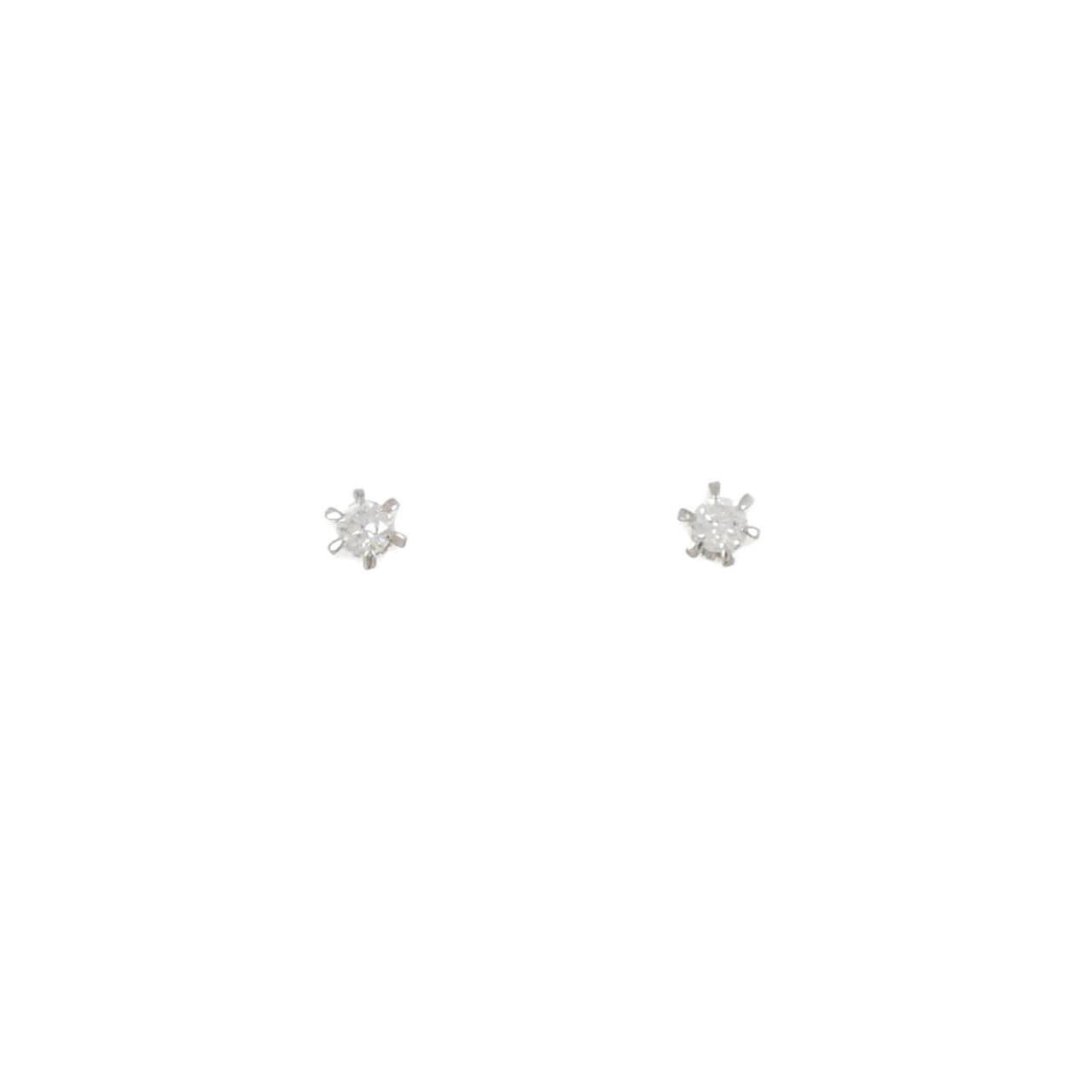 PT900 ソリティア ダイヤモンド ピアス 0.10CT