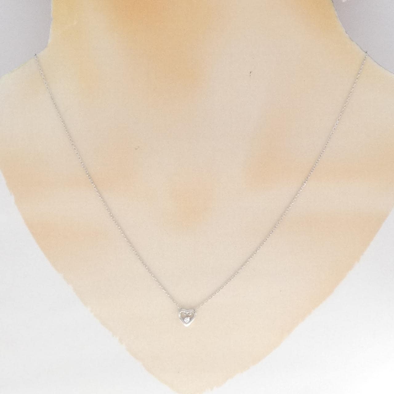 K18WG ハート ダイヤモンド ネックレス