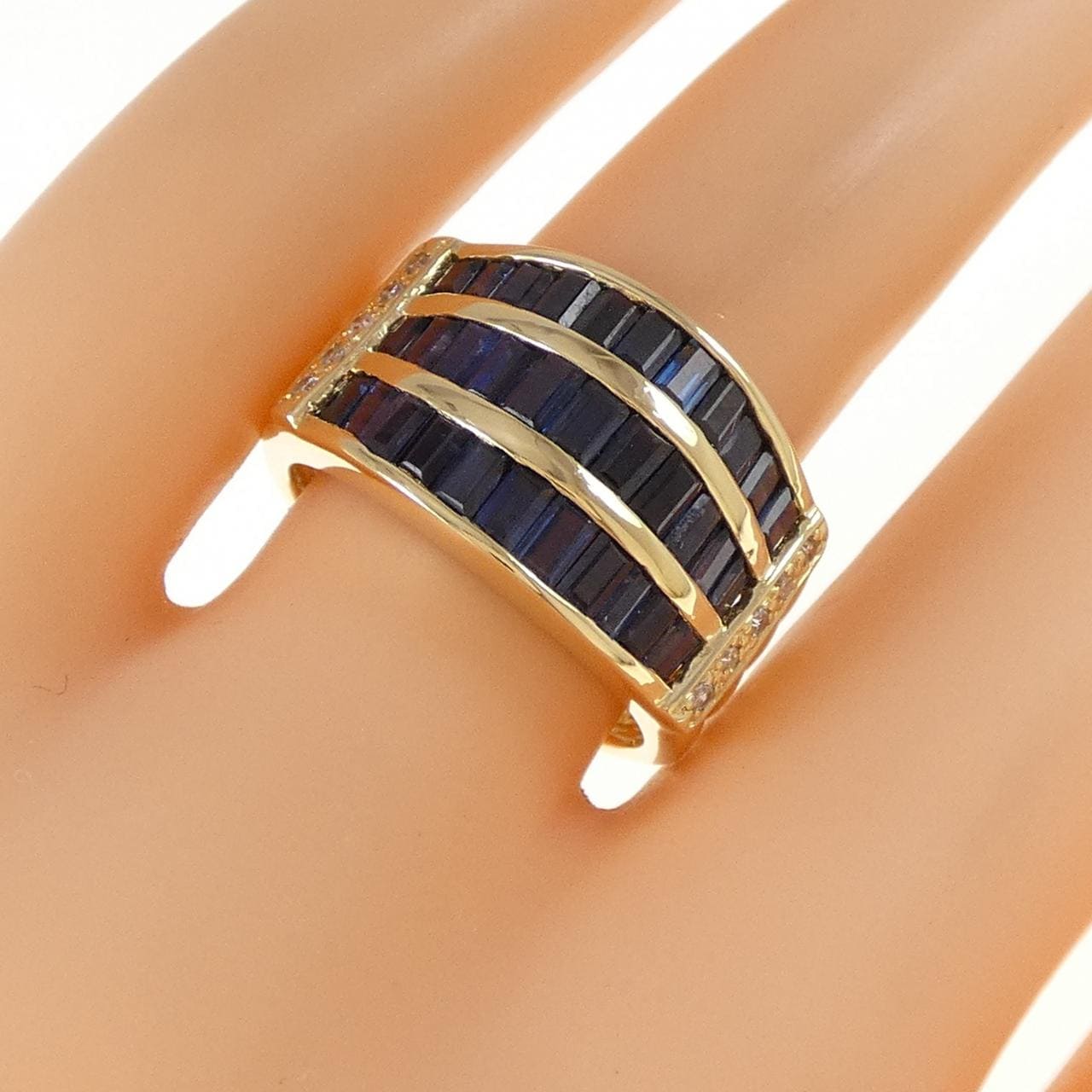 K18YG サファイヤ リング 2.88CT