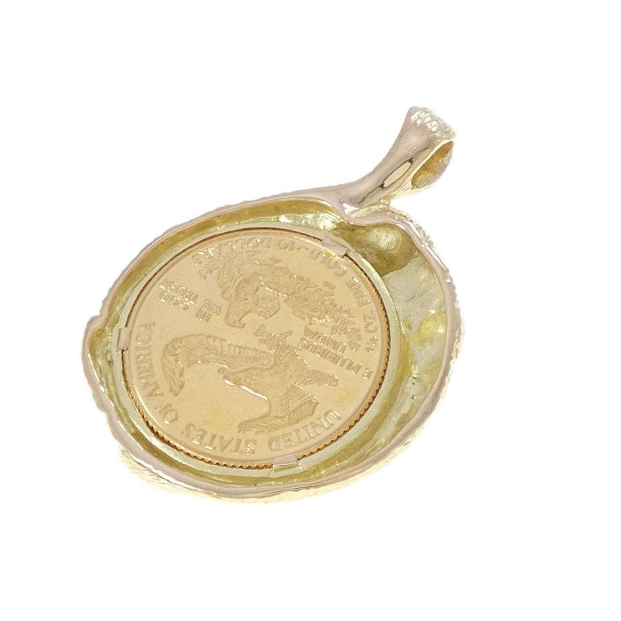 K18YG(枠) コイン ペンダント