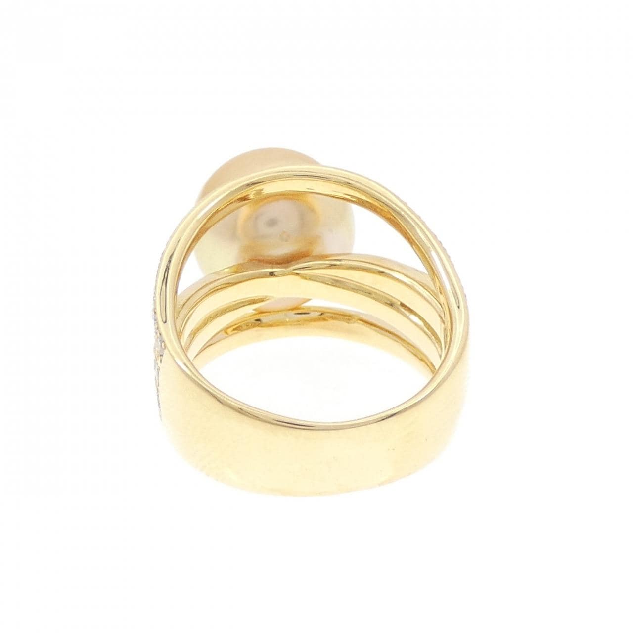 K18YG White Butterfly Pearl ring 11.5mm