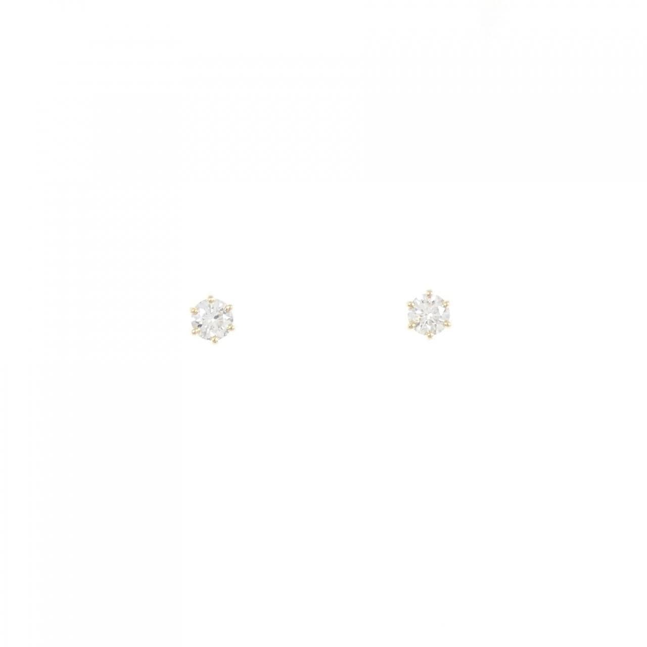 K18YG ソリティア ダイヤモンド ピアス 0.18CT
