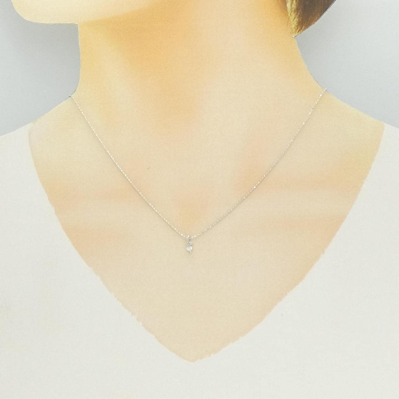 K18WG ダイヤモンド ネックレス 0.06CT