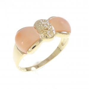 K18YG リボン サンゴ リング