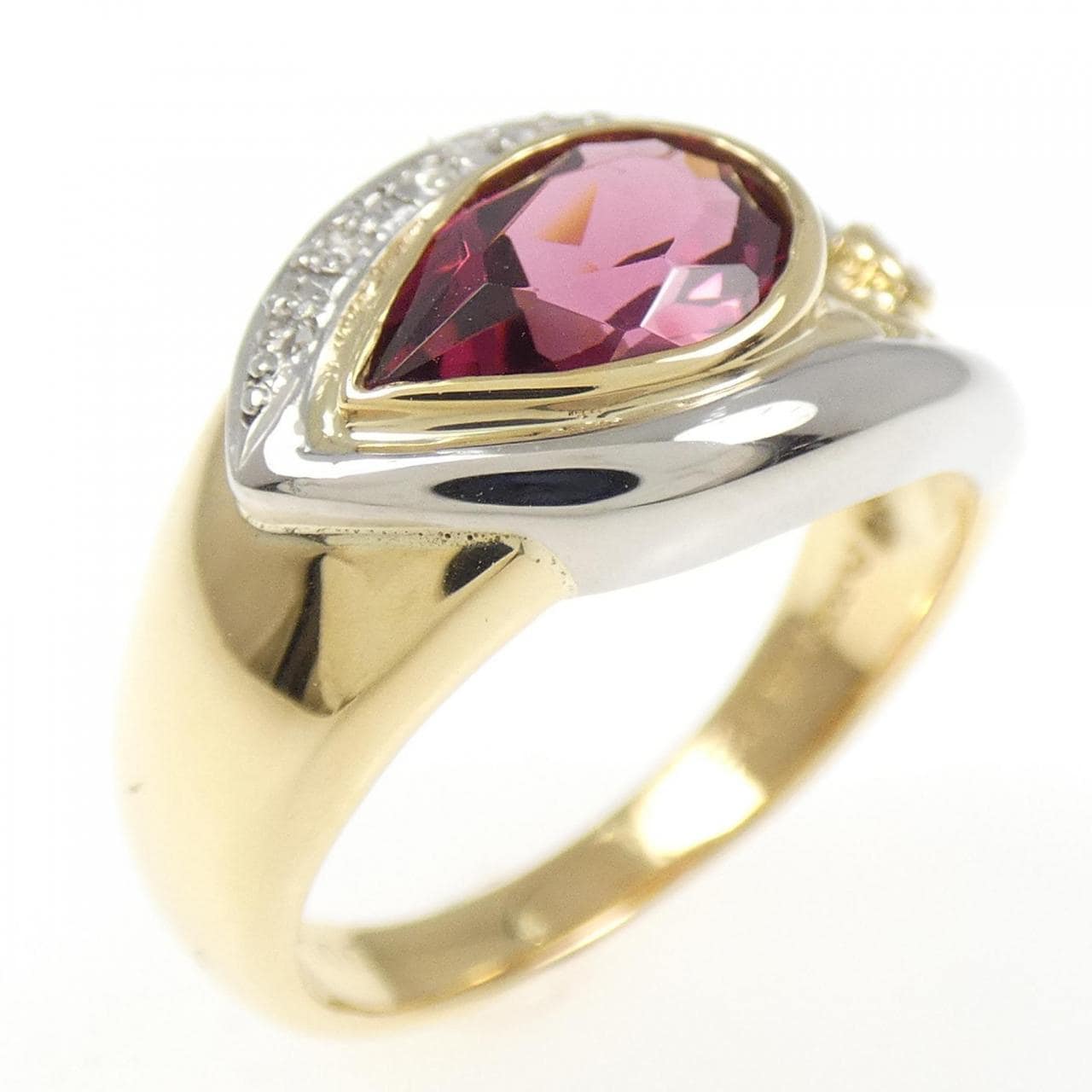K18YG/PT900 ガーネット リング 1.35CT