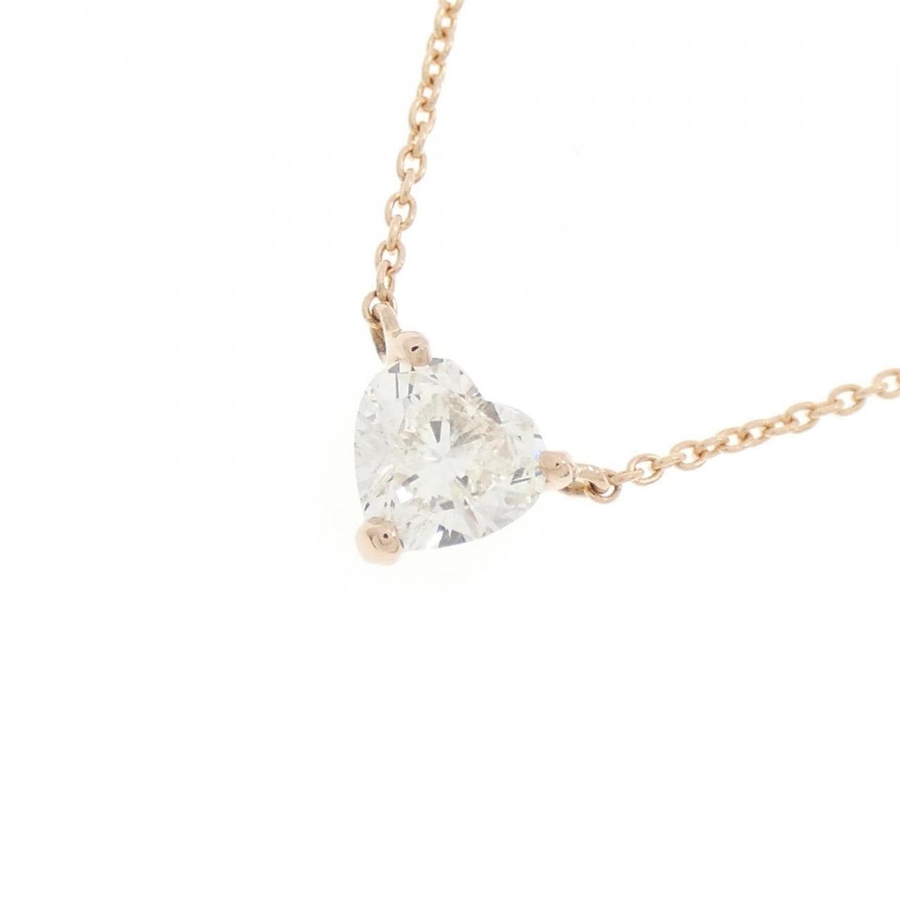 [Remake] K18PG Diamond Necklace 0.494CT I SI1 Heart Shape