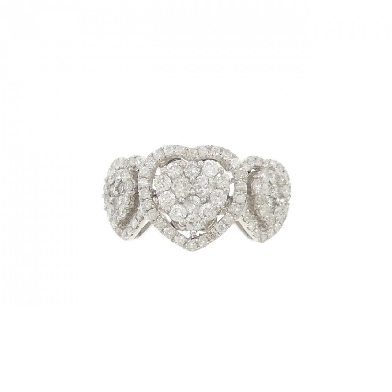 K18WG ハート ダイヤモンド リング 1.00CT