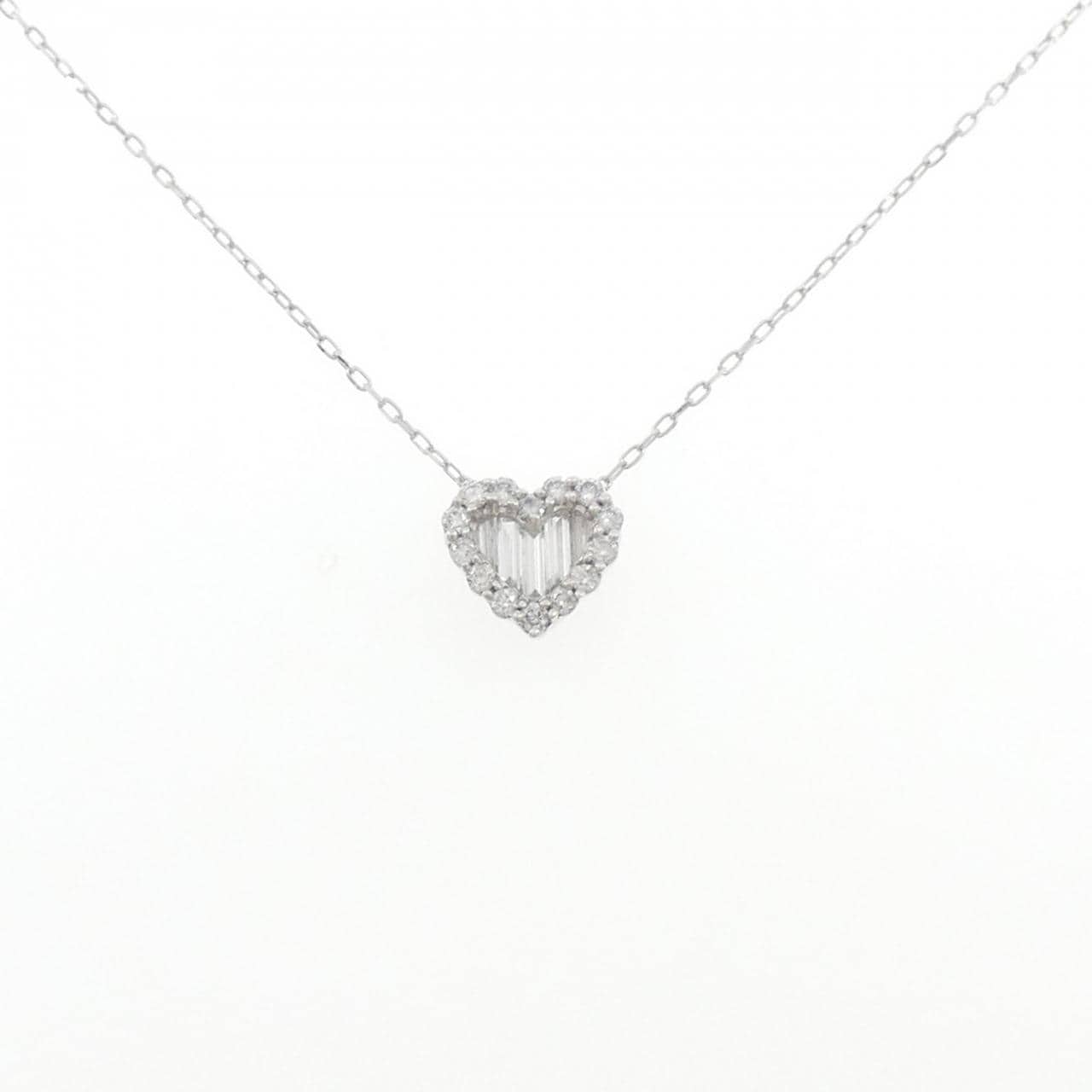 K18WG ハート ダイヤモンド ネックレス 0.52CT