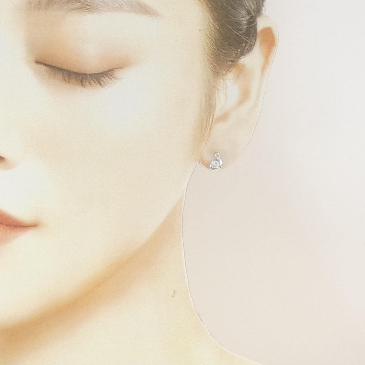 PT900/K14YG ダイヤモンド ピアス 0.39CT